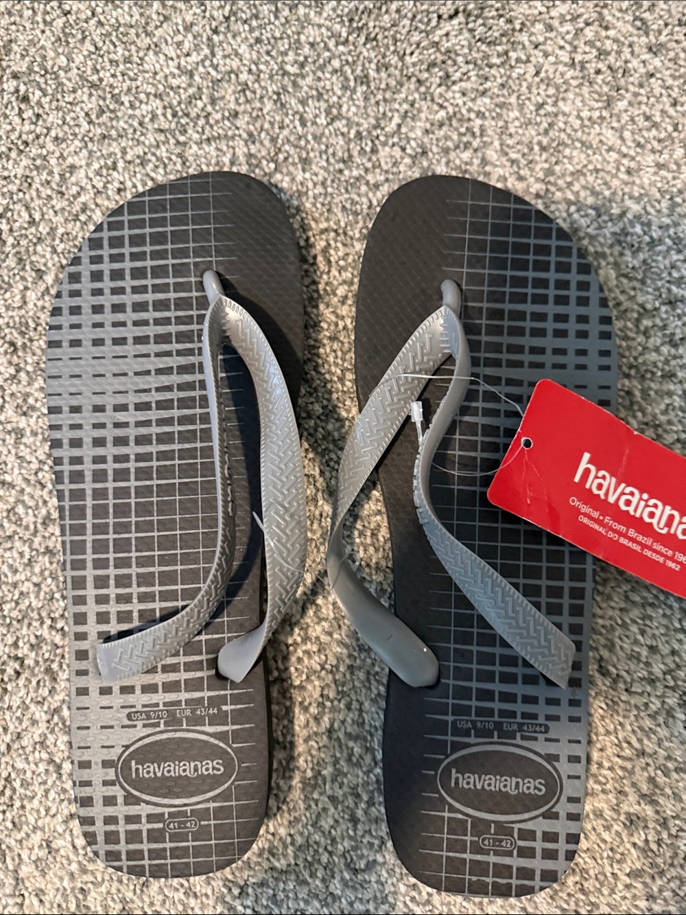 Havaianas Black Flip Flops with Gray Straps